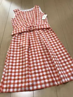 【新品】ILC ギンガムチェック ノースリーブワンピース