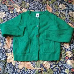 PETIT BATEAU グリーン カーディガン 3ans