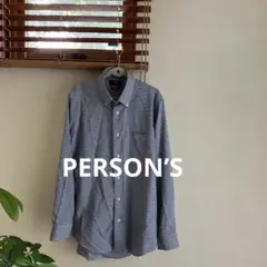 美品　PERSON’S ボタンダウンチェックシャツ　メンズ