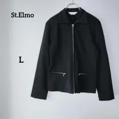 St.Elmo セントエルモ イマージュ ブルゾン ジッパー 黒 肩パッド L