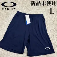 新品　オークリー ハーフパンツ 吸汗速乾 接触冷感 UVカット　ネイビー　L
