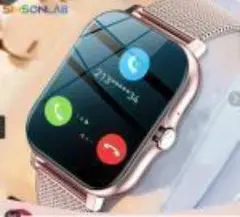 【新品未使用】スマートウォッチ ピンクメタルバンド大画面IP68防水防塵 未使用
