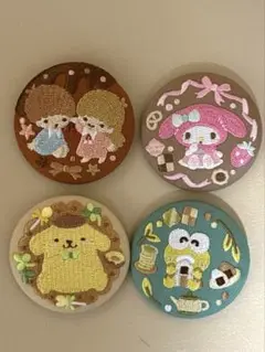 サンリオ刺繍缶バッチ4つセット