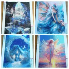 ダイヤモンドアート★完成品4点