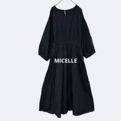 MICELLE/ミセル/ストライプロングシャツワンピース/体型カバー2302