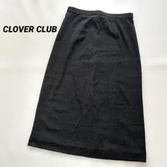 CLOVER CLUB スカート　膝丈　ブラック　レディース　総柄
