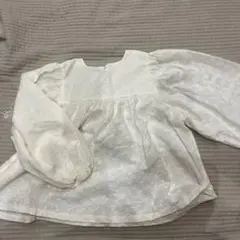 新品　定価3500円　cotton house ホワイト長袖ブラウス　韓国子供服
