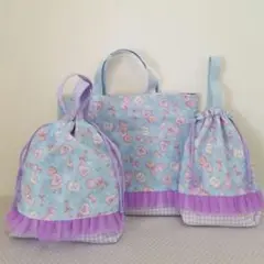 ハンドメイド入園入学3点セット　ラブリーステッキ