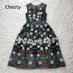【新品タグ付】Chesty チェスティ　花柄 刺繍 エンブロイダリー ワンピース