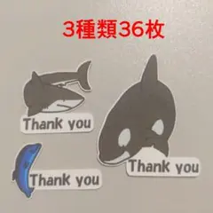 ポーズ動物　レターシール1　セットA　3種類36枚