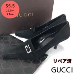 良品❤箱付き☆GUCCI【グッチ】Gマーク パンプス 黒 22.5-23㎝
