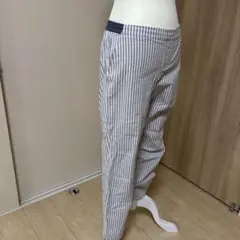 ストライプ カジュアルパンツ ウエストバンド付き