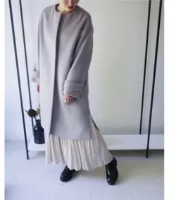 green label relaxing ◆FFC アンゴラ ノーカラー コート