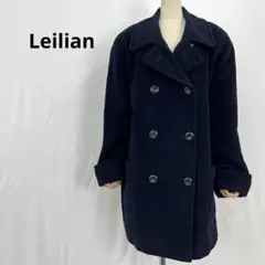 日本製 Leilian レリアン Pコート チェスター ネイビー 大きいサイズ