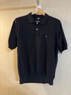 Stussy 黒 Mサイズ ニットポロ