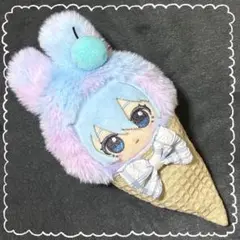 【554】ちびぐるみ　ぬい服　着ぐるみ　さくらんぼのせ うさぎ アイスクリーム