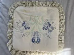 アンティーク クッション レース フリル 刺繍