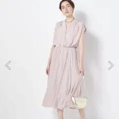 【美品】ノーリーズNOLLEY'S 割繊パール釦ワンピース　ピンク