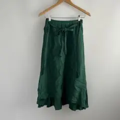 美品　コンジェペイエアデュートリステス　リネン混じりスカート　グリーン