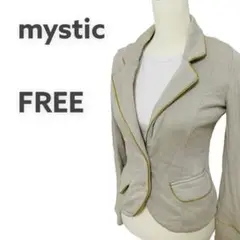 mystic スウェット地ジャケット パイピング グレー FREE