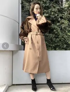 MURUA ムルーア ロングダブルトレンチファーコート