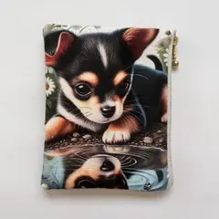 ハンドメイド　チワワ　ポーチ