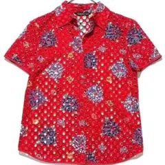 美品✨viviennetam ヴィヴィアンタム　パンチング 花柄 半袖シャツ S
