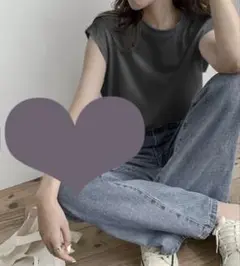 【GRL】※色二枚目/半袖 Tシャツ コットン/くすみパープル