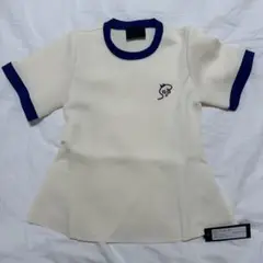 【新品未使用】ゴルフウェアアイボリー ショートスリーブシャツ