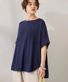 【接触冷感】スムースニュアンスロングプルオーバー
