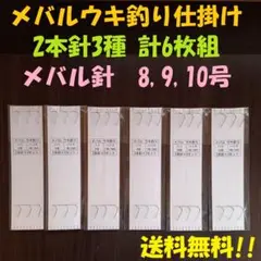 メバルウキ釣り2本針仕掛け3種各2枚 計6枚組