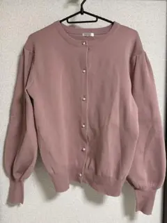 『値下げ中』 Ange Charme ピンク カーディガンM パールボタン