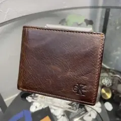 CALVIN KLEIN二つ折り財布 ブラウンレザー