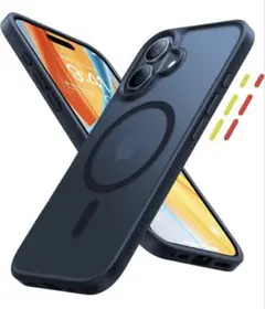 TORRAS iPhone 16 用ケースマグネット搭載 耐衝撃 半透明 マット