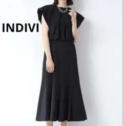 INDIVI 美品 手洗い可 セレモニー マーメイドリゾートワンピース M