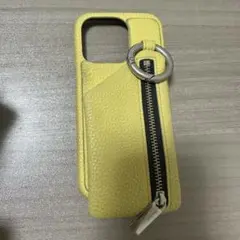 ajew イエロー レザー風ケース　iphone14pro