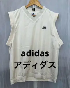 adidas アディダス　ゴルフウェア　ナイロンベスト　白