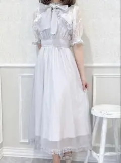 シアースリーブ半袖ロングワンピース ROJITA