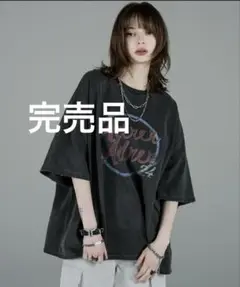 ADRER ヘビーコットンヴィンテージライクレトロロゴダメージピグメントTシャツ