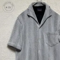 ニコルクラブフォーメン　ストライプ　半袖シャツ　衿ワイヤー入り　白　46