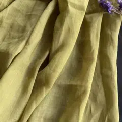 ラスト❣️ラミーリネン生地 透け感 イエローグリーン 幅140×290cm