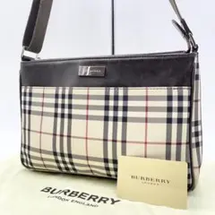 ✨極美品✨バーバリー ショルダーバッグ ノバチェック ロゴプレート キャンバス