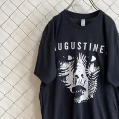 【Ｌ】AUGUSTINESミュージック　Tシャツ　デカロゴ　ブラック黒