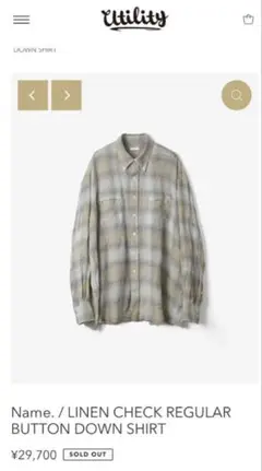 Name. / LINEN CHECK REGULAR BUTTON SHIRT