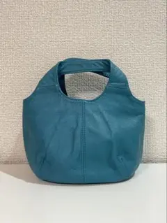 パピヨネ ターコイズ レザー ハンドバッグ