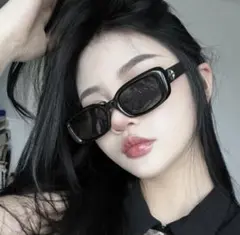 ★売れてます★サングラス　スクエア　ユニセックス　ブラック　UVカット　韓国