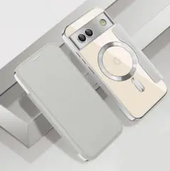 【新品未使用】 GooglePixel8a 手帳ケース グレー