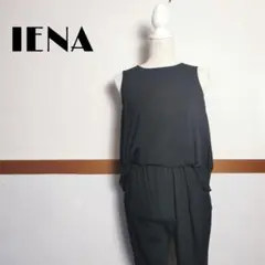 【IENA】レディース サロペット 袖なし ノースリーブ ワンピース ポッケ付き