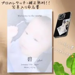 命名書 2L スタジオプリント プレゼント ベビー ニューボーン ミニ命名書付き