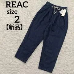 REAC レアック コットンリネン デニムパンツ M 38 9号 ウエストゴム